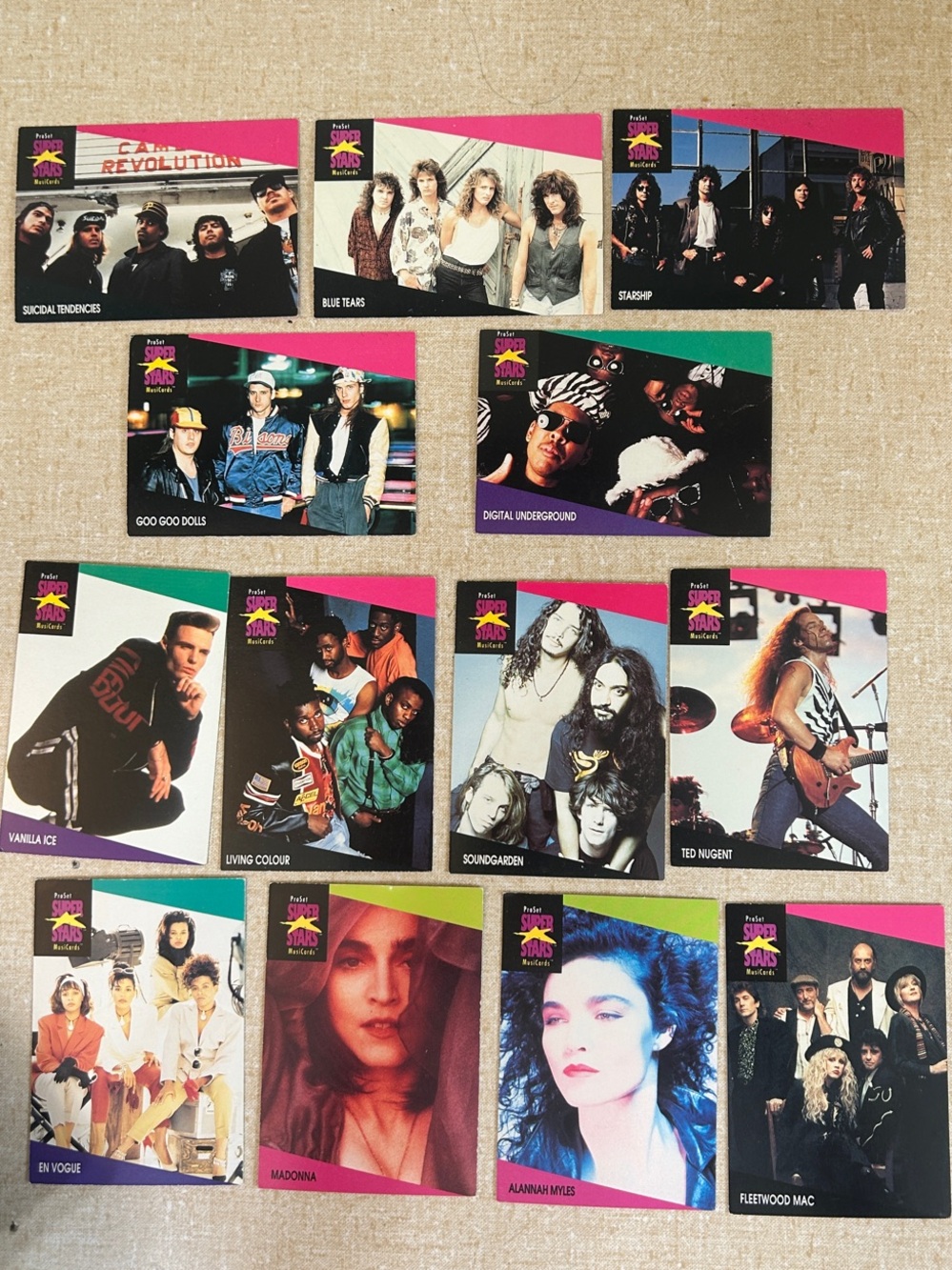 Vintage Super Stars Music Cards Lot